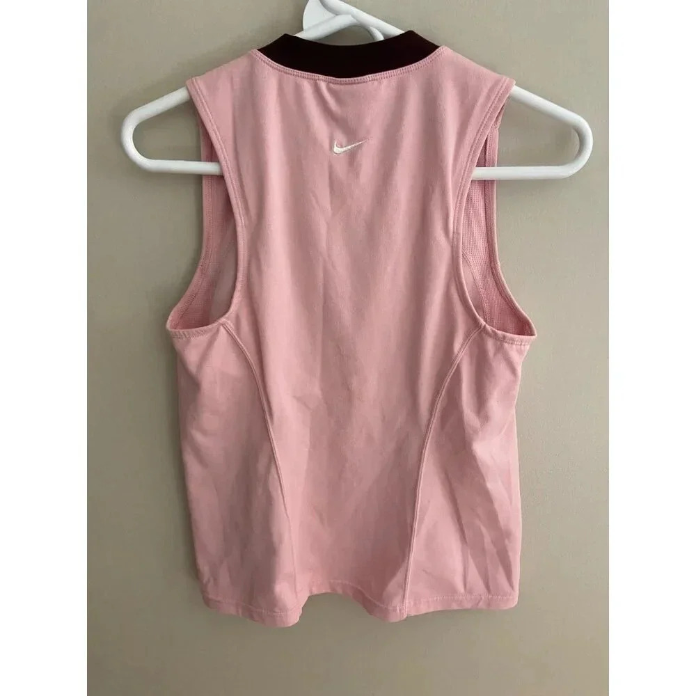 Nike Fit Dry Blush Pink & Burgundy Sleeveless Activewear Tank Size Medium Tennis - Picture 6 of 13